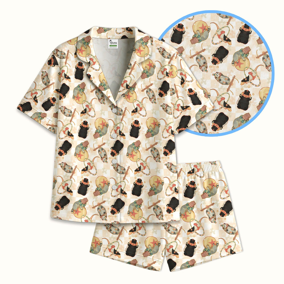 Circus Mouse Acrobat Nurse Pajama Set