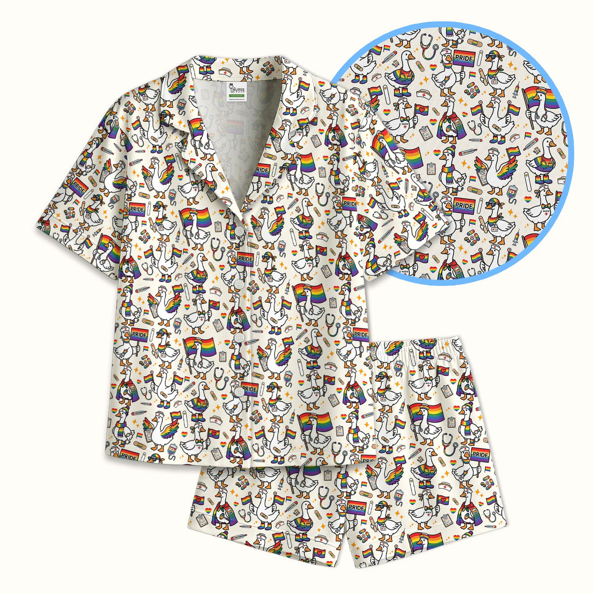 LGBT Pride Nurse Duck Pajama Set