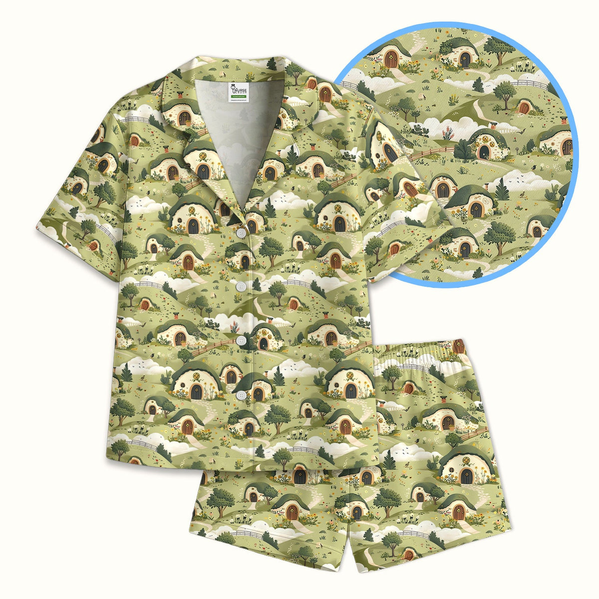 Cozy Hobbit Village Landscape Pajama Set