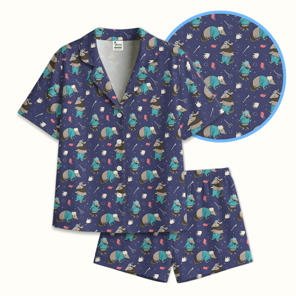 Armadillo Doctor Medical Tools Pajama Set