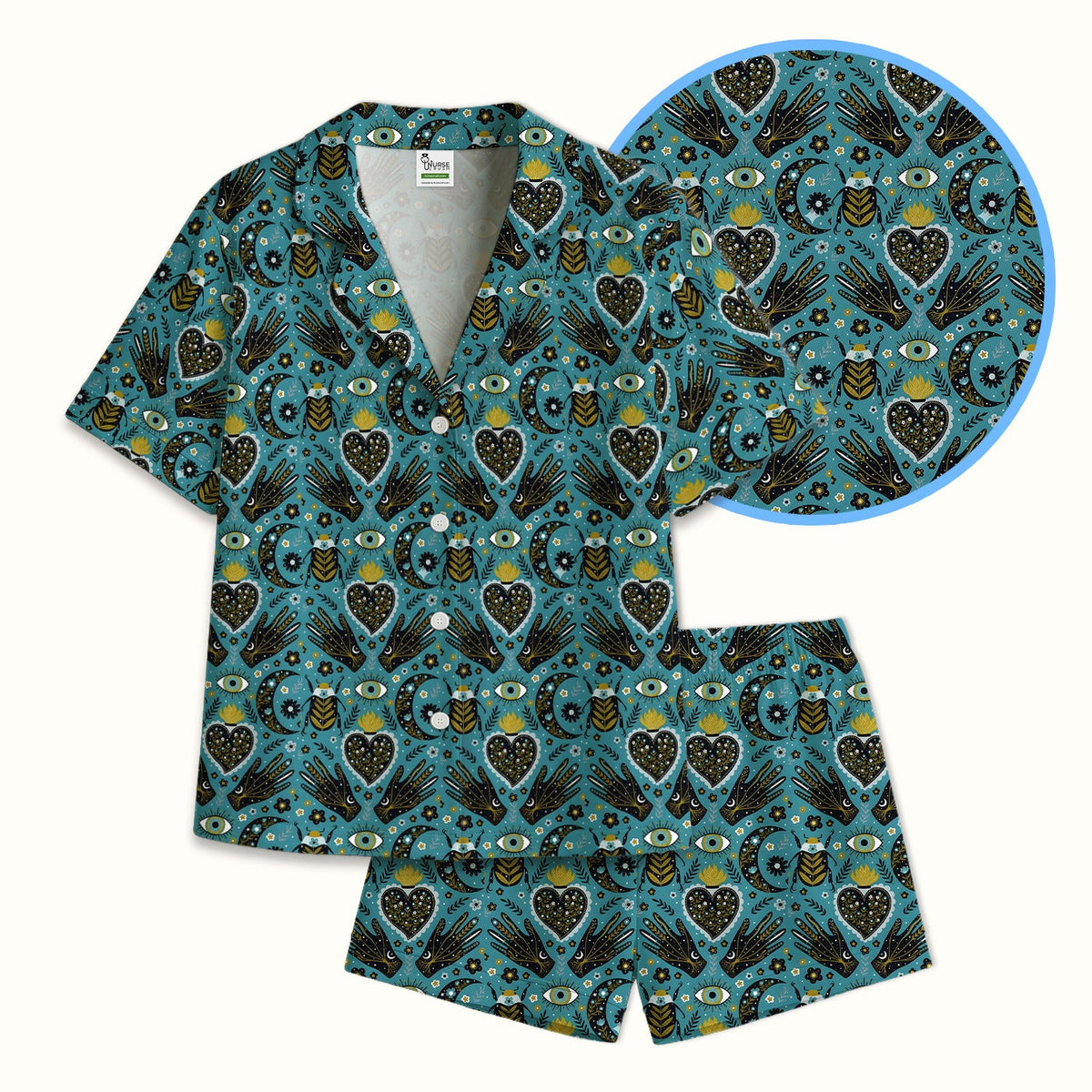 Mystic Celestial Heart Evil Eye Pajama Set