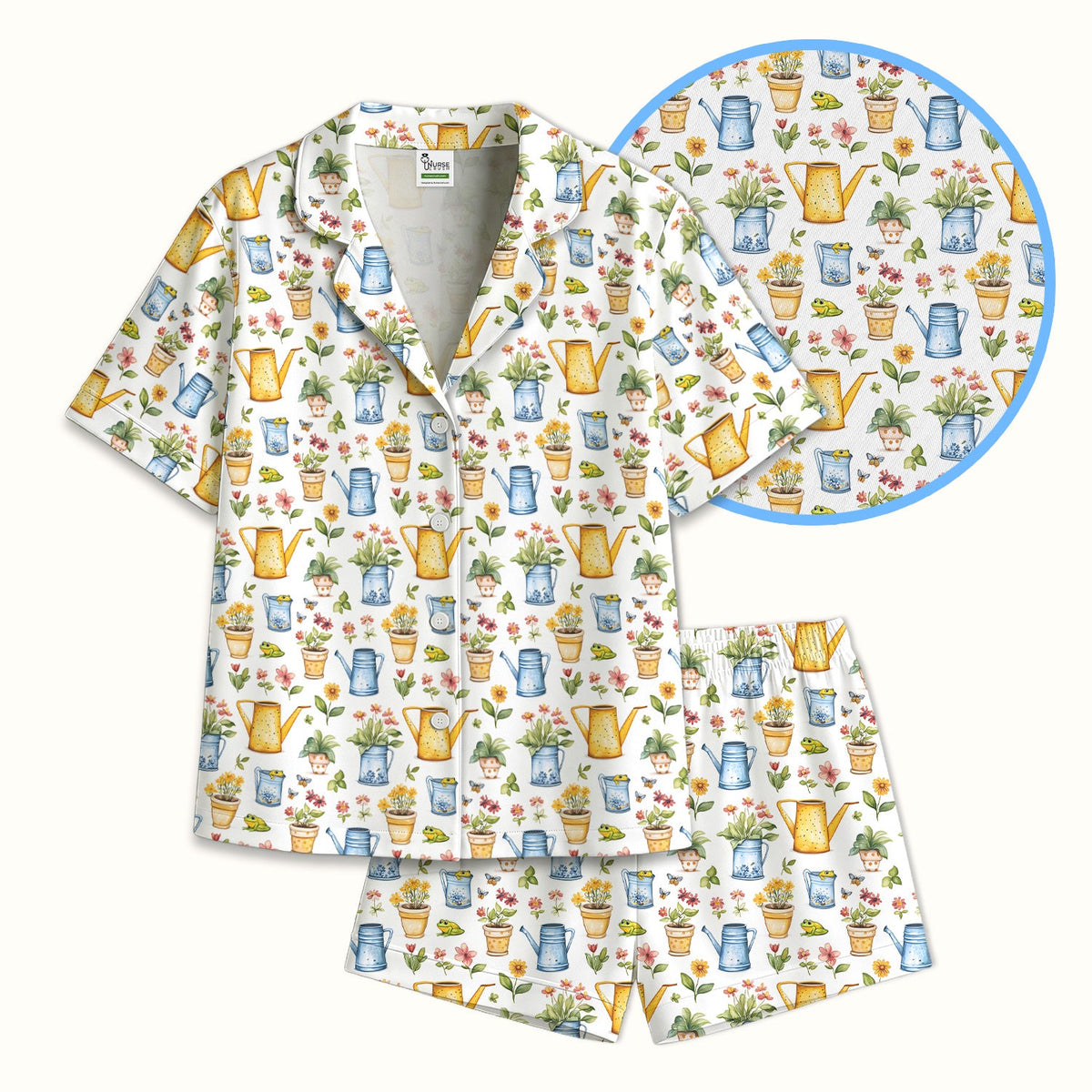 Watering Can Flower Pot Garden Pajama Set