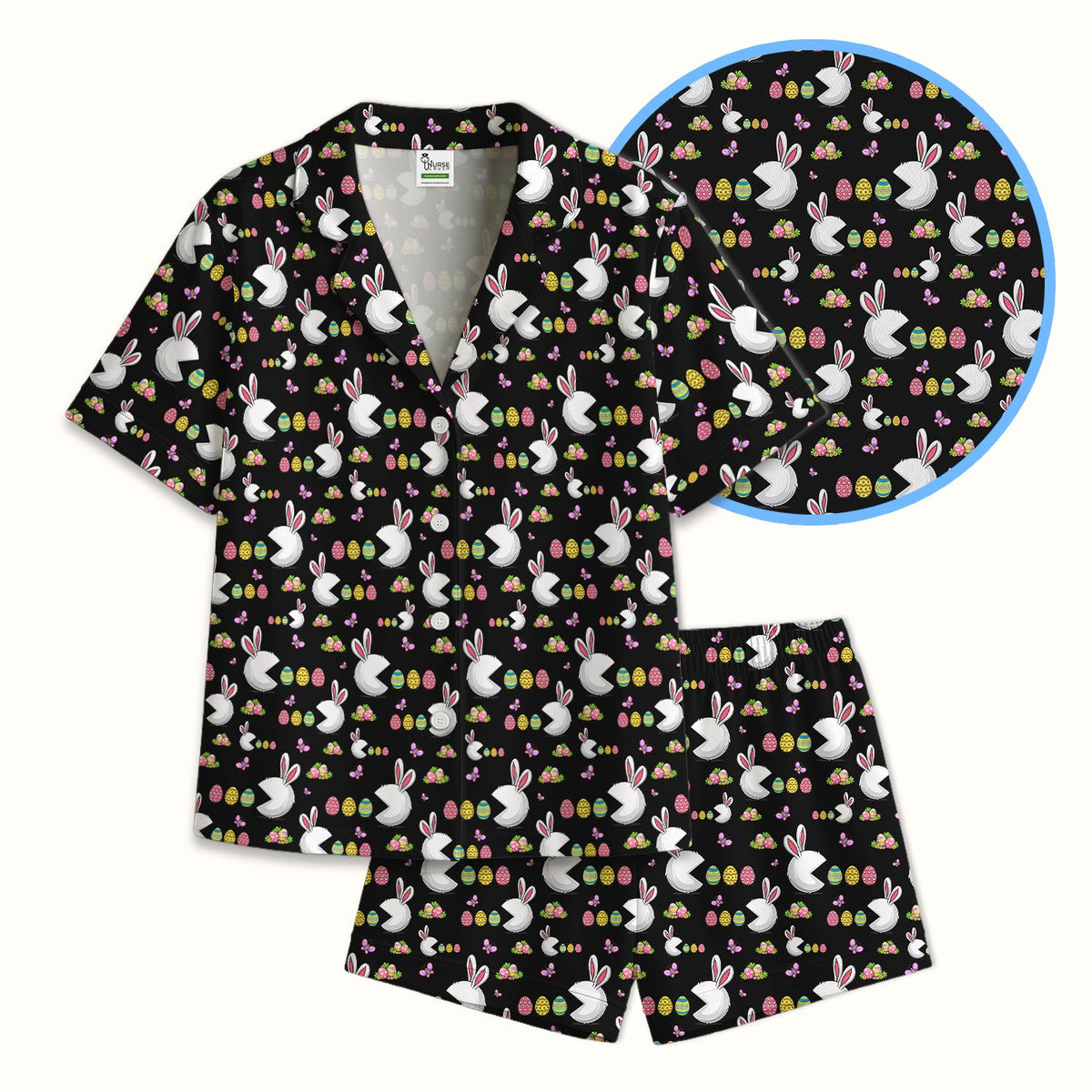 Personalized Easter Bunny Colorful Eggs Pajama Set