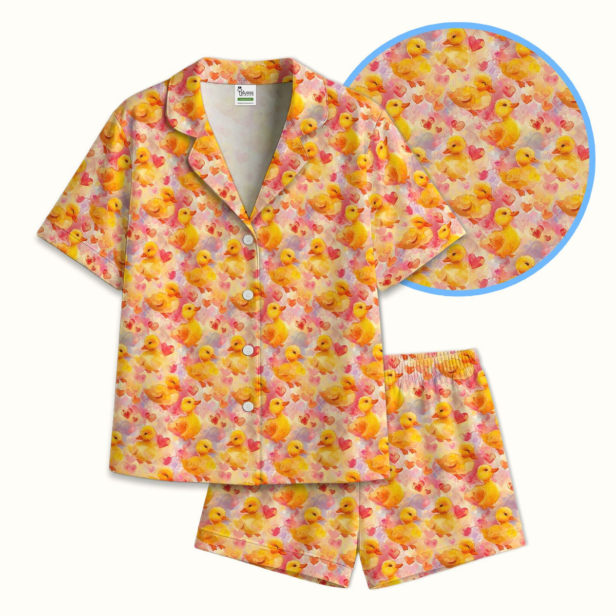 Duck Heart Watercolor Nurse Pajama Set
