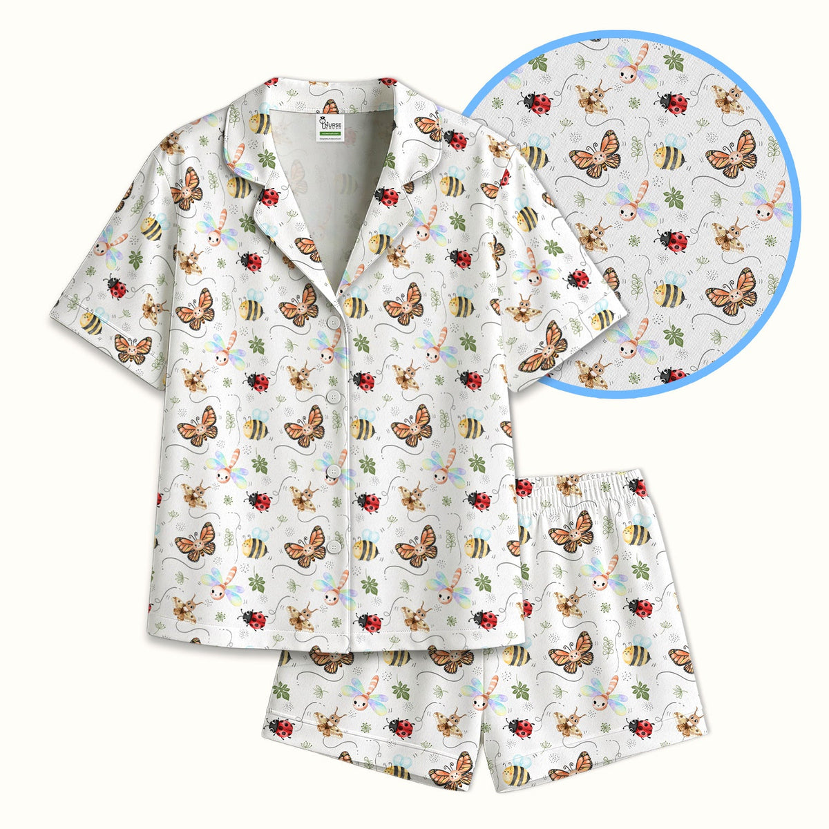 Colorful Garden Insect Pajama Set