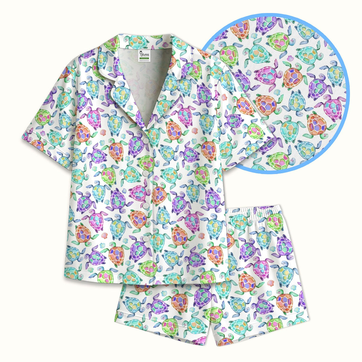 Colorful Sea Turtle Shell Pajama Set