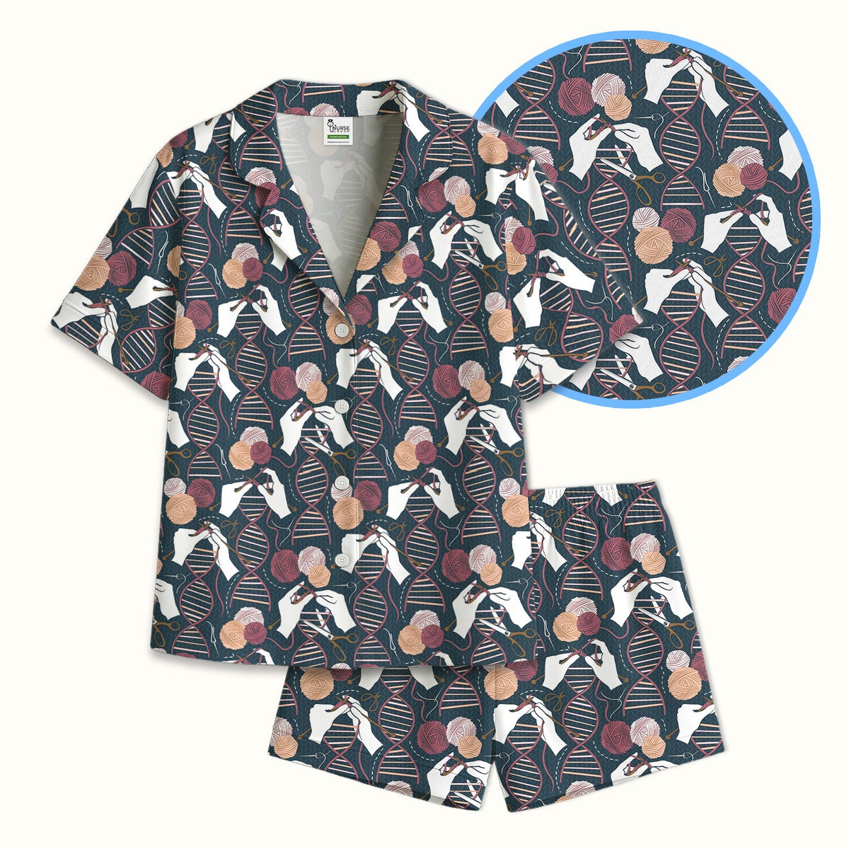 DNA Helix Yarn Nurse Pajama Set