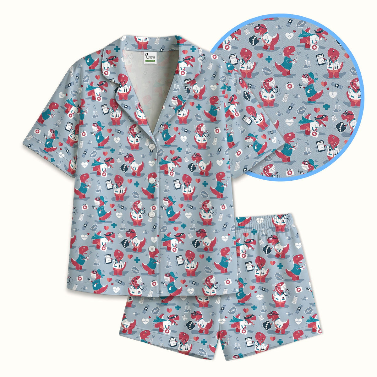 Dinosaur Doctor Nurse Pajama Set