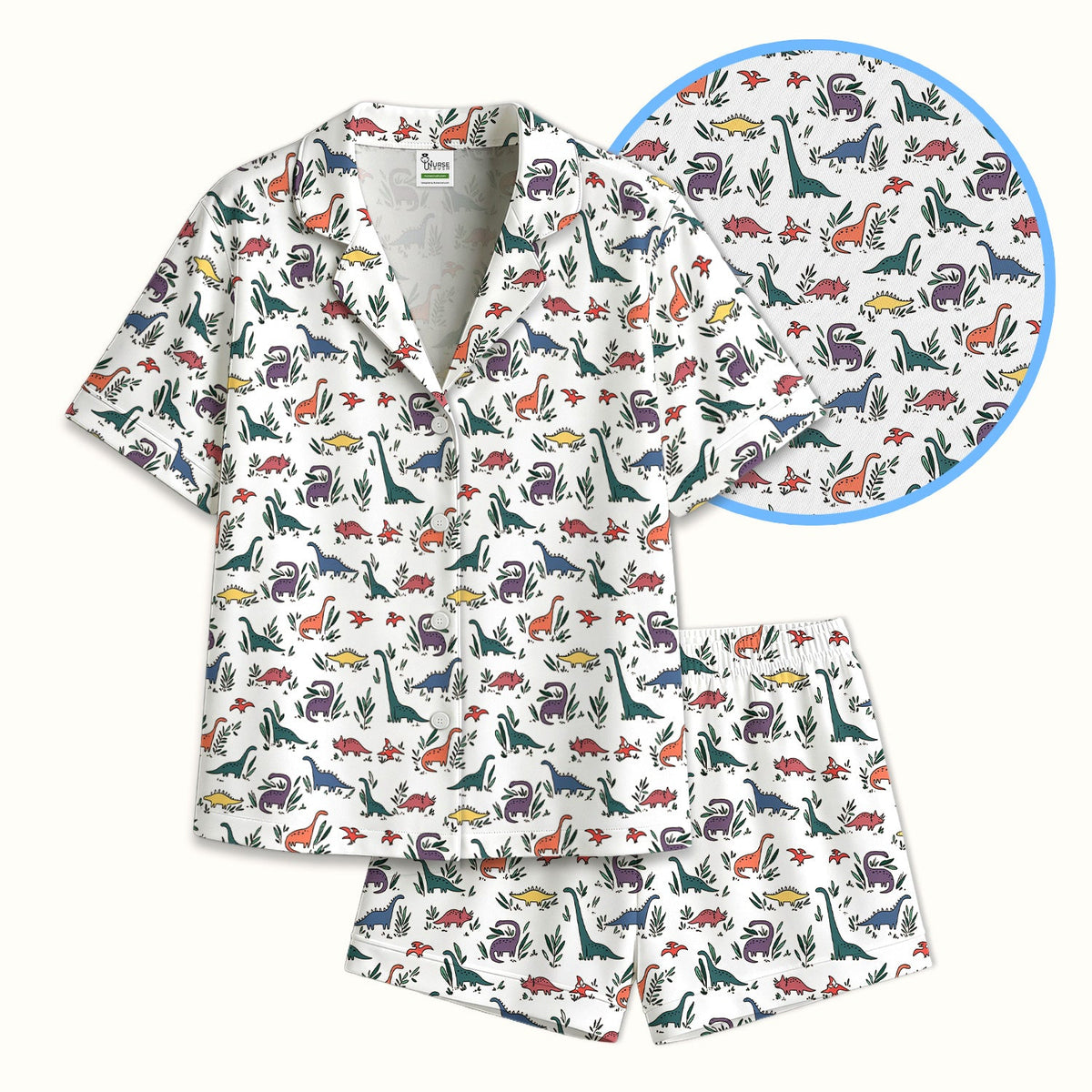 Dinosaur Leafy Garden Nurse Pajama Set