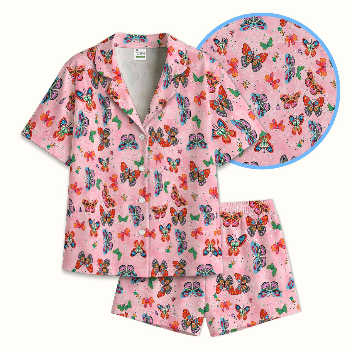 Colorful Butterfly Garden Pajama Set