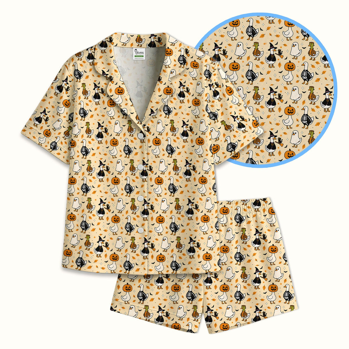 Spooky Halloween Goose Pajama Set