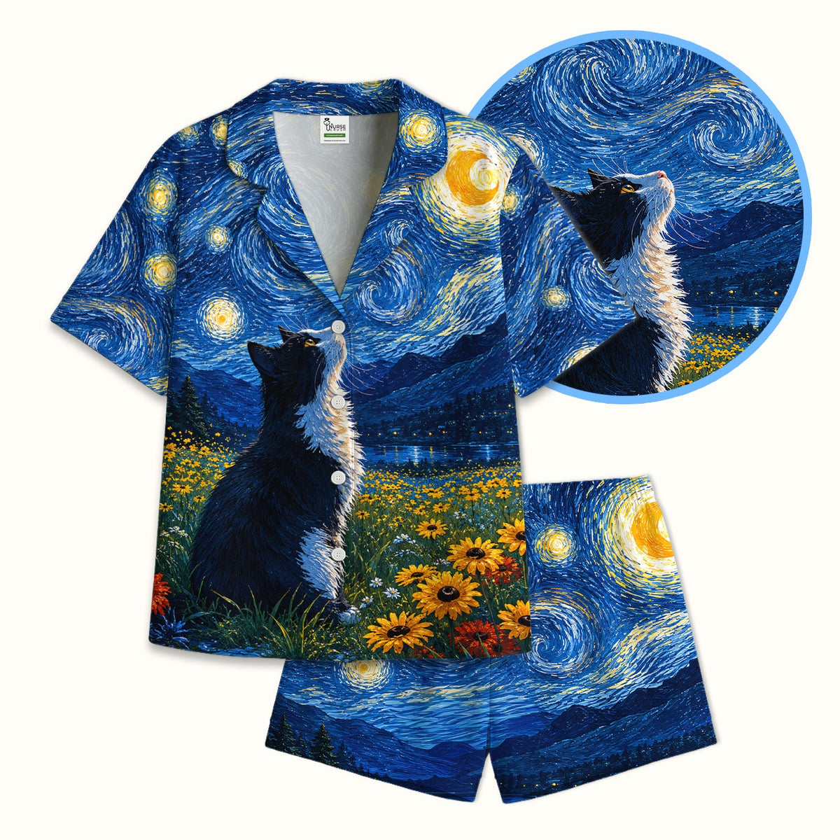 Starry Cat Veterinary Pajama Set