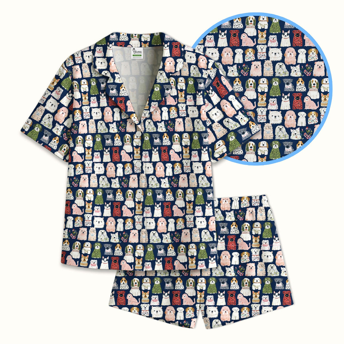 Dog Breeds Nurse Pajama Set