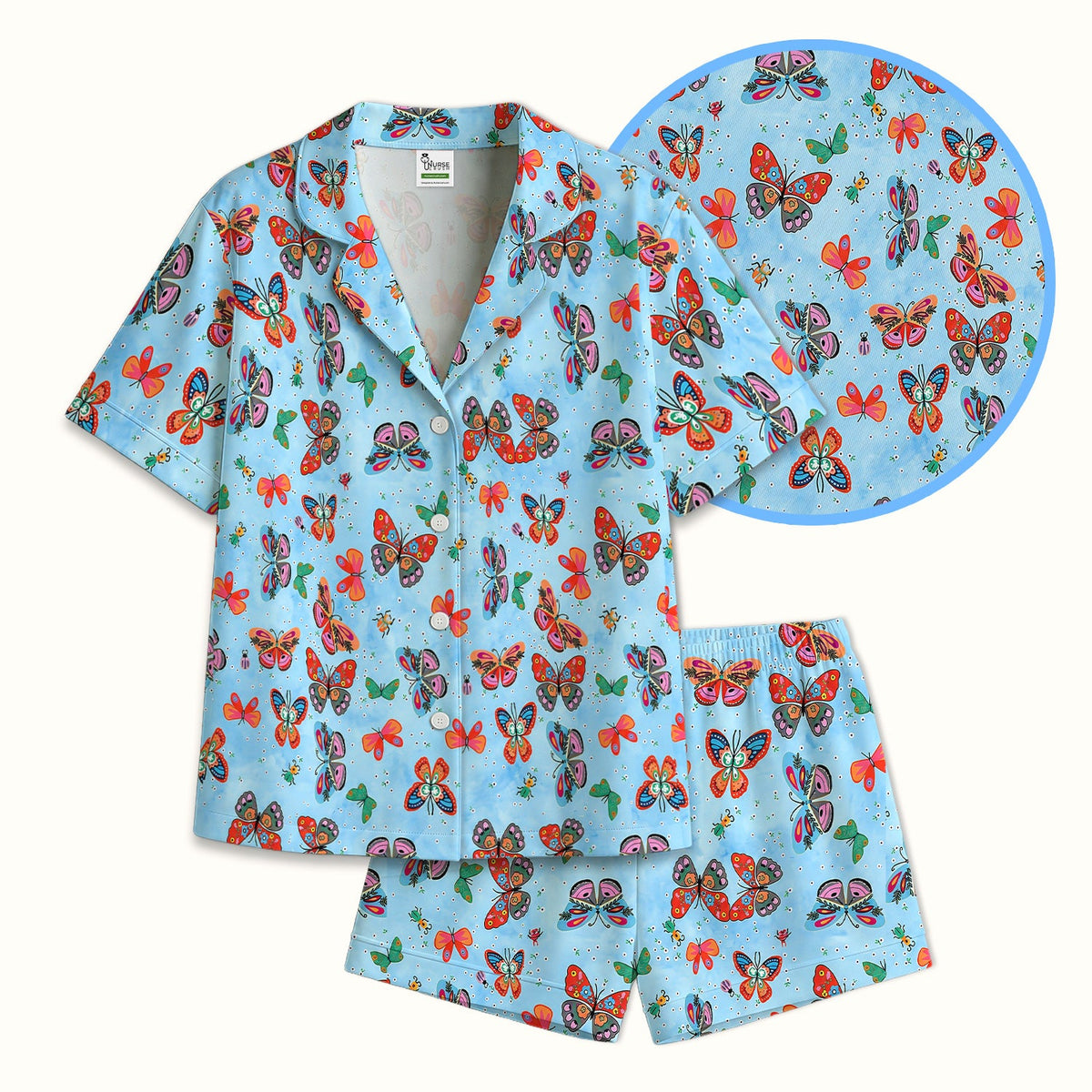 Colorful Butterfly Garden Pajama Set