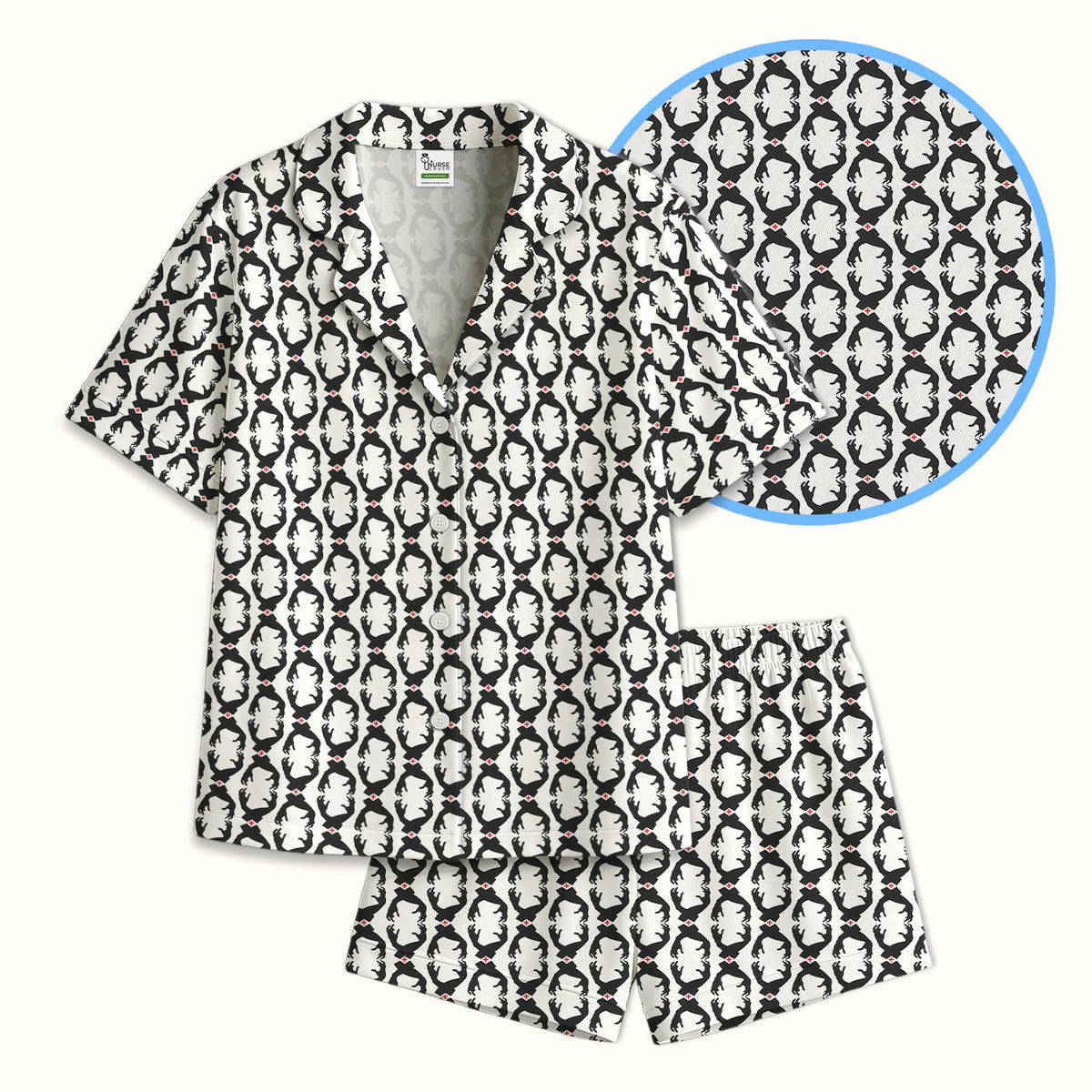 Creepy Hands Black White Red Pajama Set