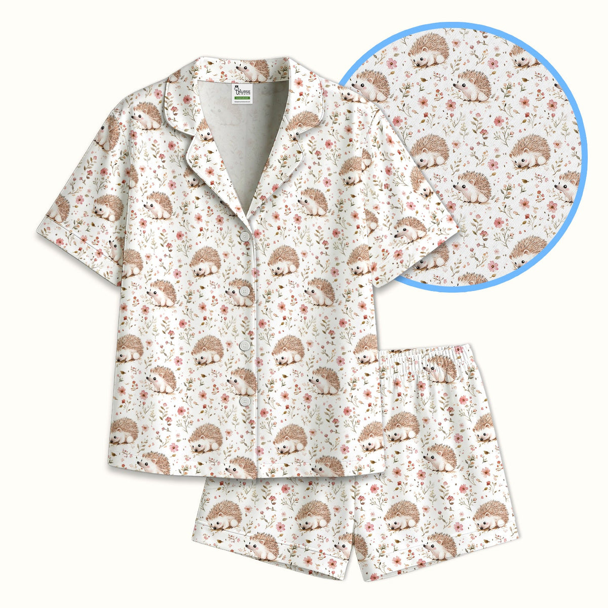 Hedgehog Wildflower Garden Pajama Set