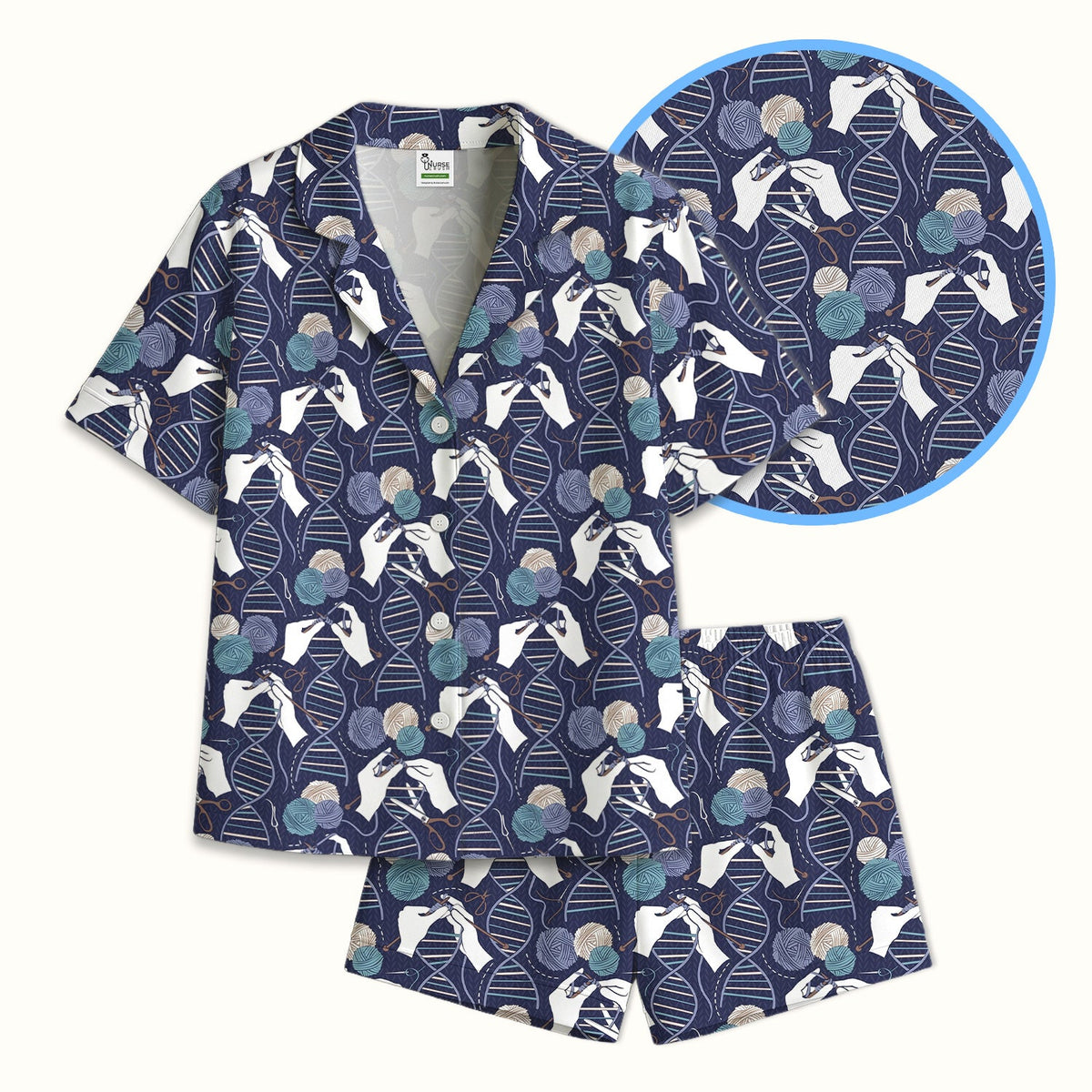 DNA Helix Yarn Nurse Pajama Set