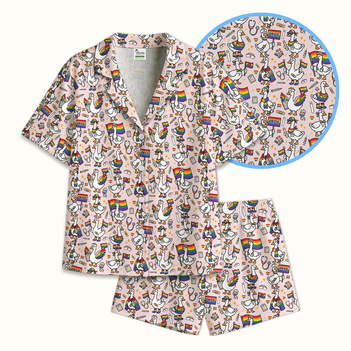 LGBT Pride Nurse Duck Pajama Set