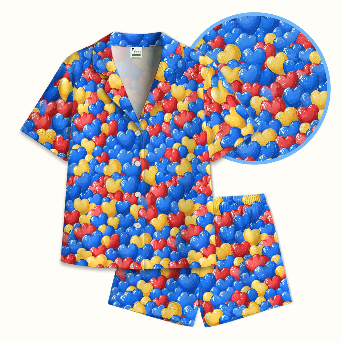 Colorful Autism Heart Pajama Set