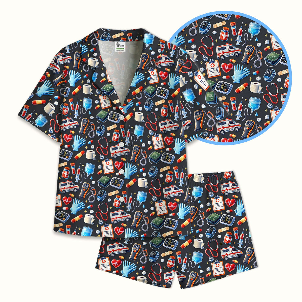 Ambulance Stethoscope Tools Pajama Set