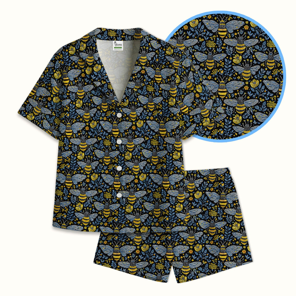 Honey Bee Wildflower Garden Pajama Set For Nurse