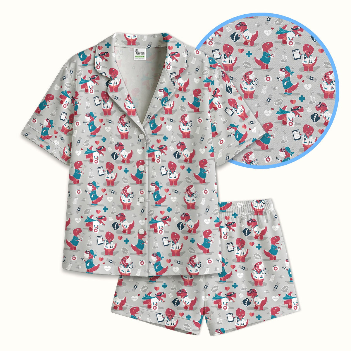 Dinosaur Doctor Nurse Pajama Set