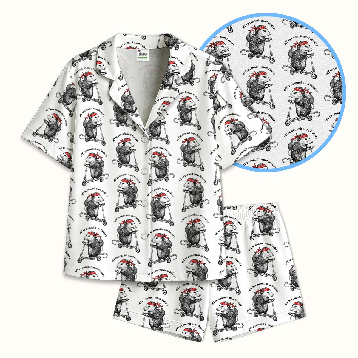 Aunt Foolery Opossum Pajama Set