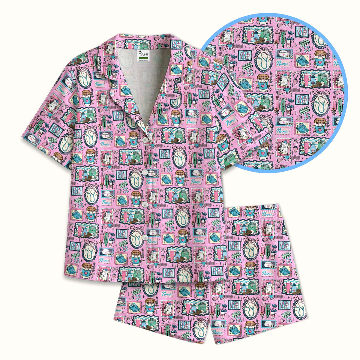 Stethoscope Syringe Frame Pajama Set