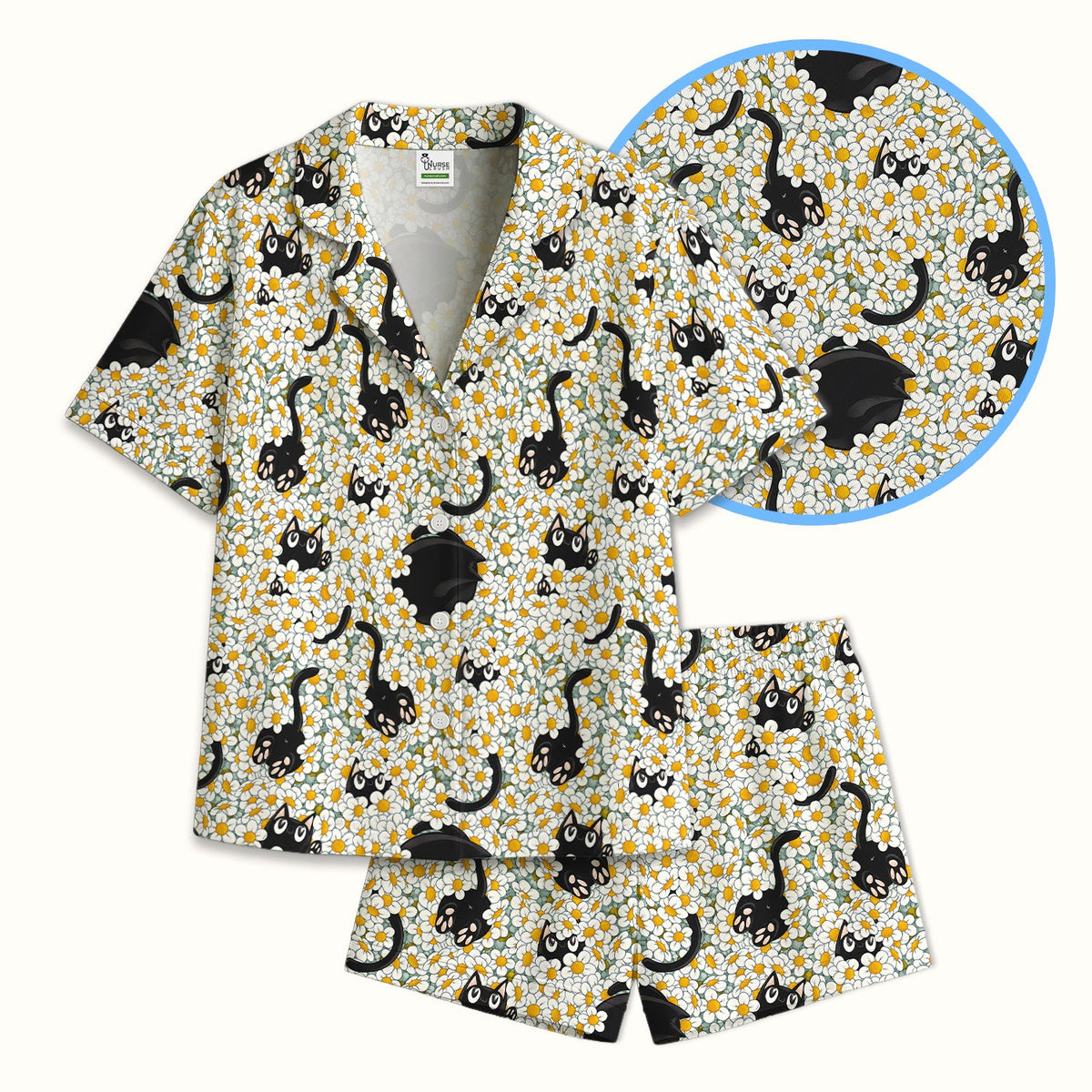 Daisy Black Cat Nurse Pajama Set