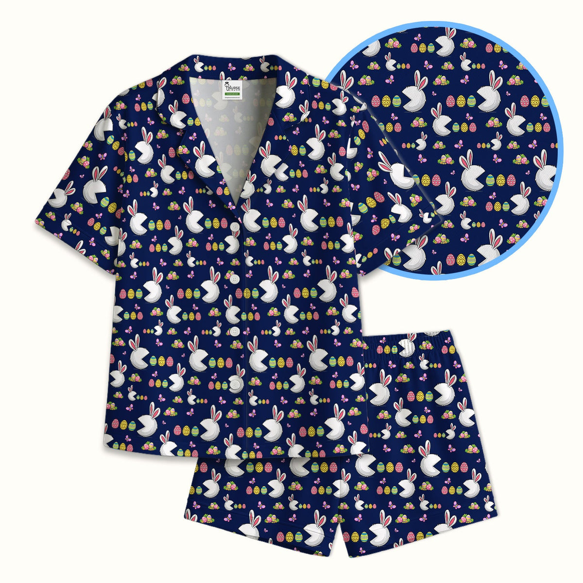 Personalized Easter Bunny Colorful Eggs Pajama Set