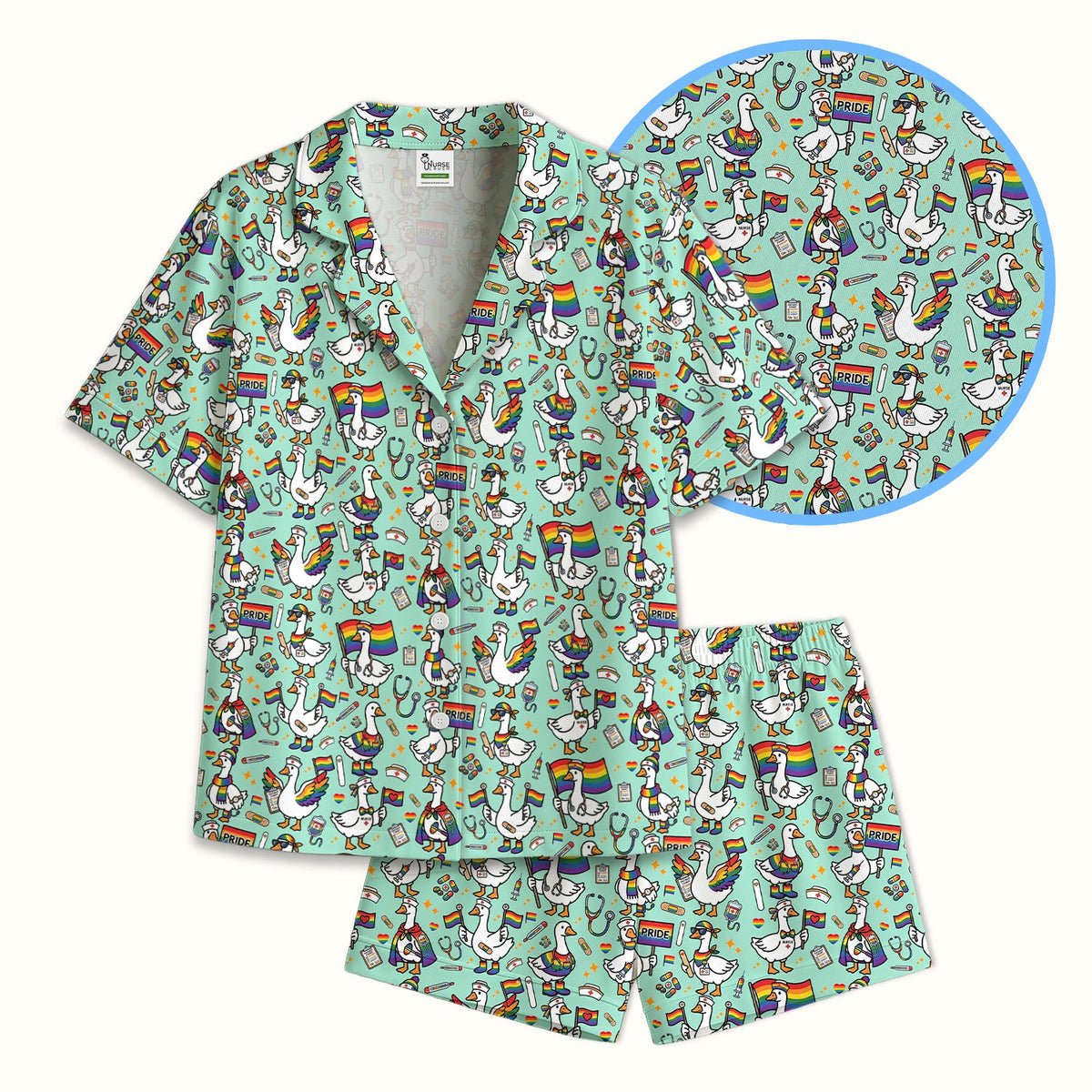 LGBT Pride Nurse Duck Pajama Set