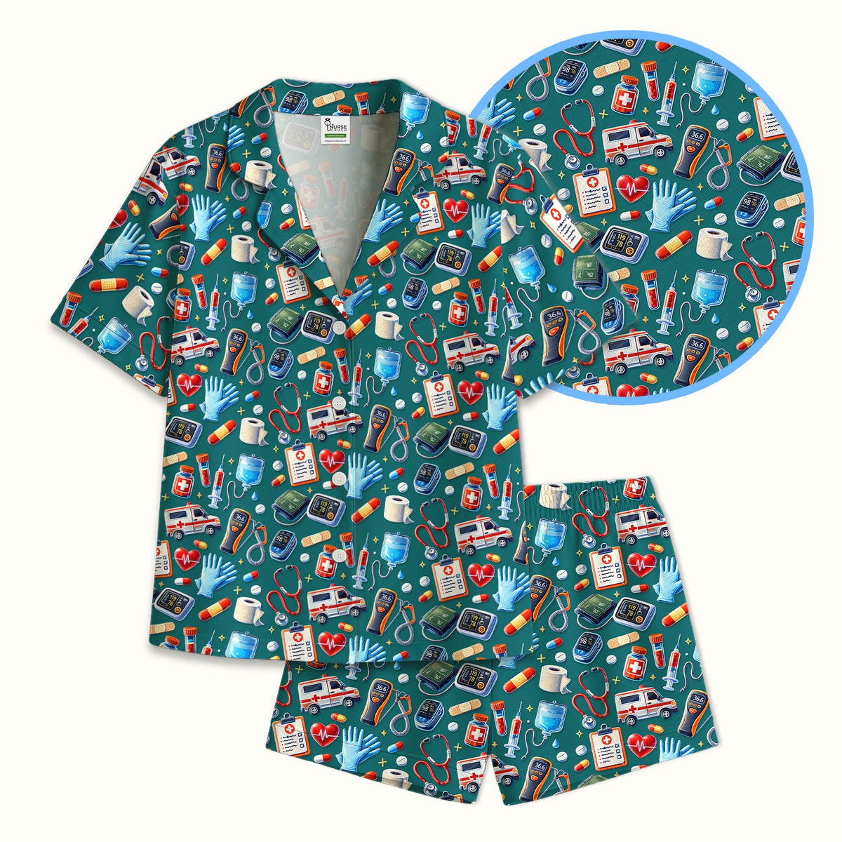 Ambulance Stethoscope Tools Pajama Set