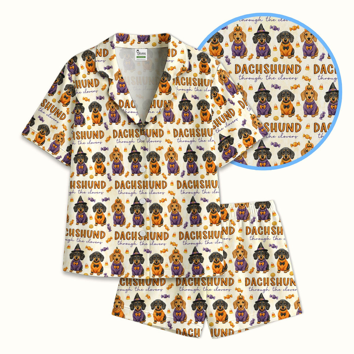 Candy Dachshund Nurse Pajama Set