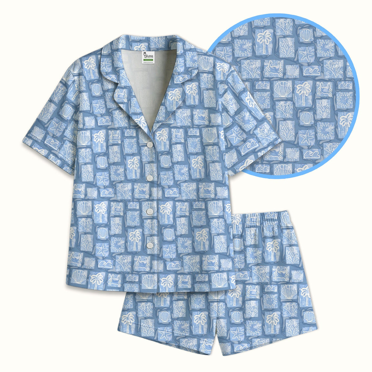Coastal Seashell Starfish Pajama Set