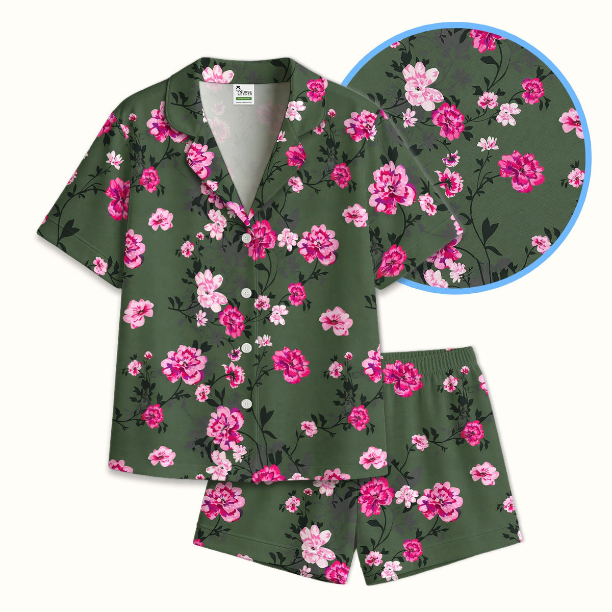 Pink Floral Blossom Pajama Set