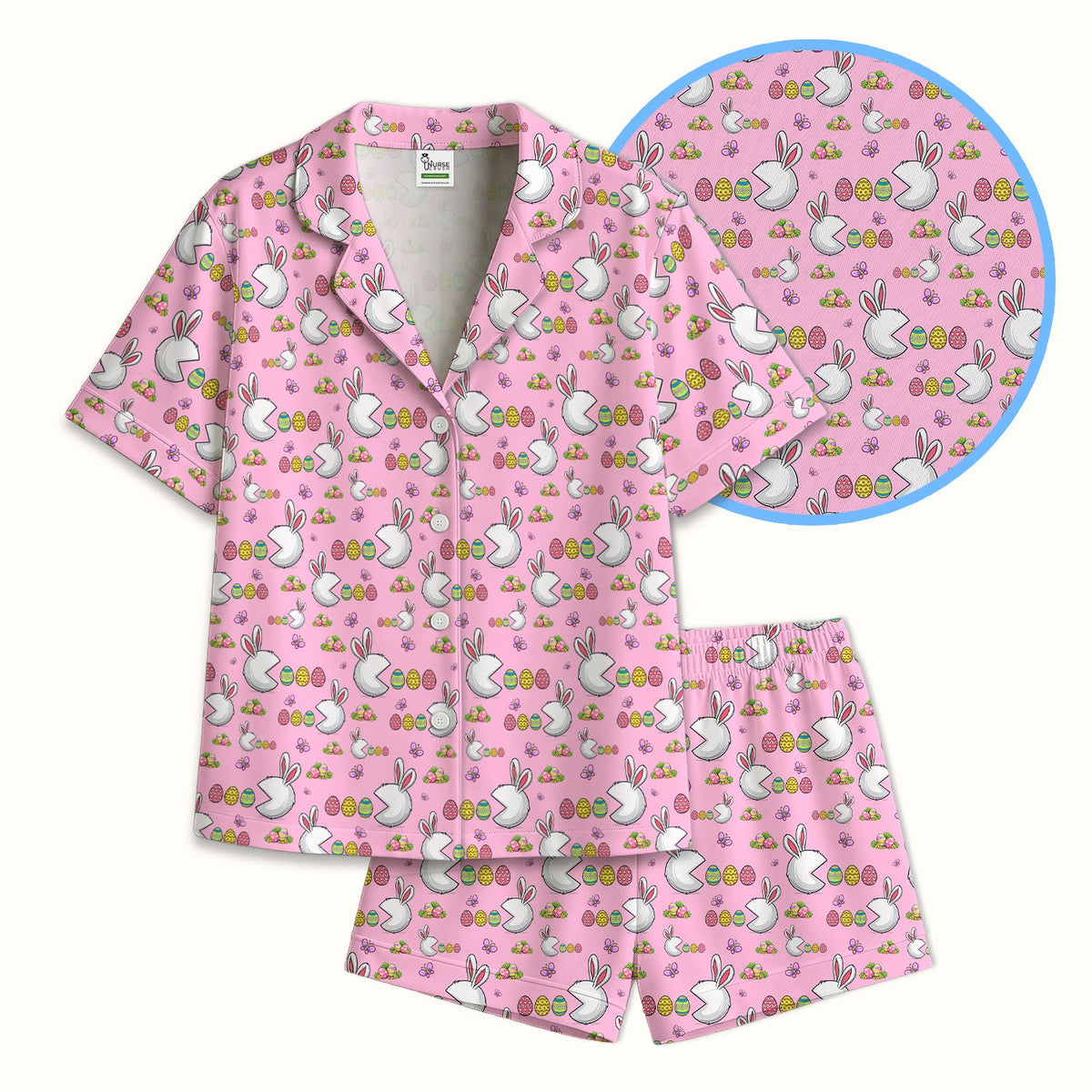 Personalized Easter Bunny Colorful Eggs Pajama Set