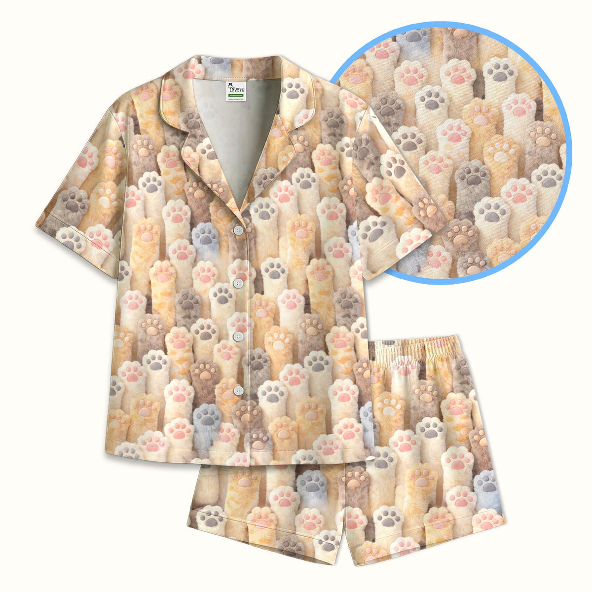 Fluffy Cat Paw Pajama Set