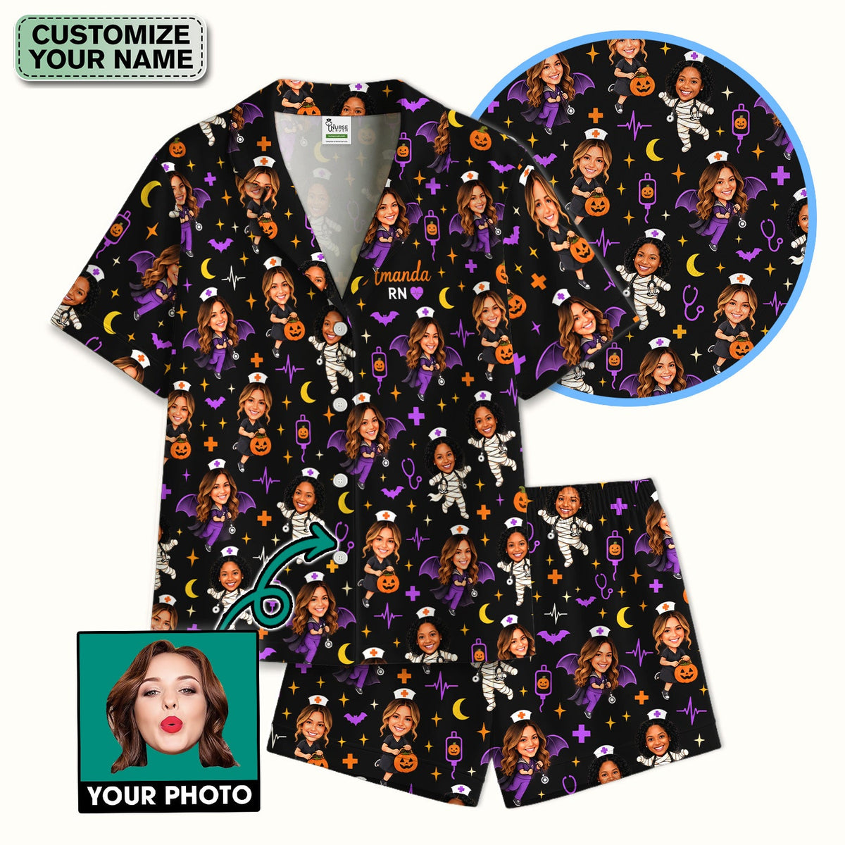 Personalized Halloween Photo Pajama Set