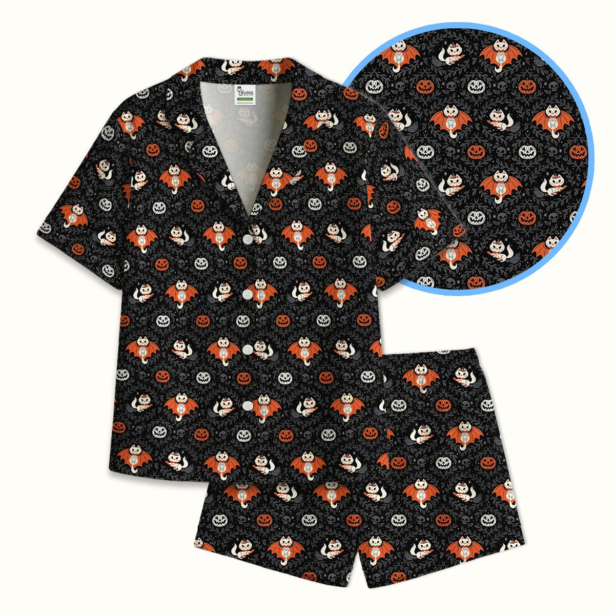 Halloween Vampire Cat Pajama Set