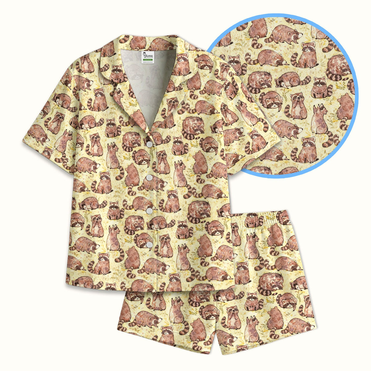 Raccoon Woodland Nurse Pajama Set
