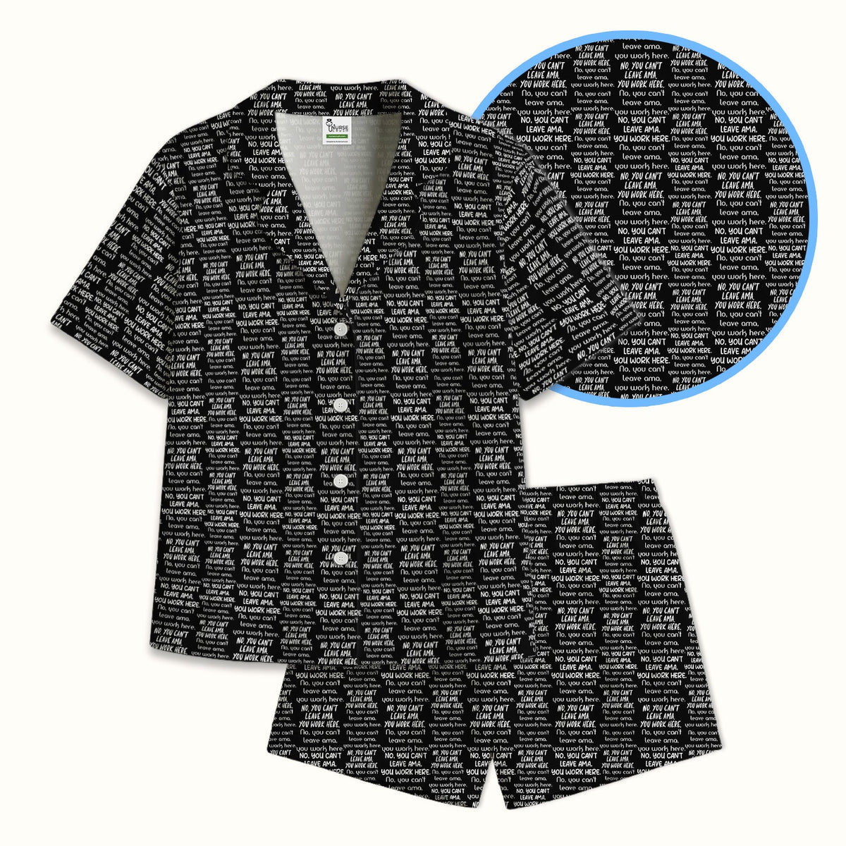 Repeating Work Quote Pajama Set
