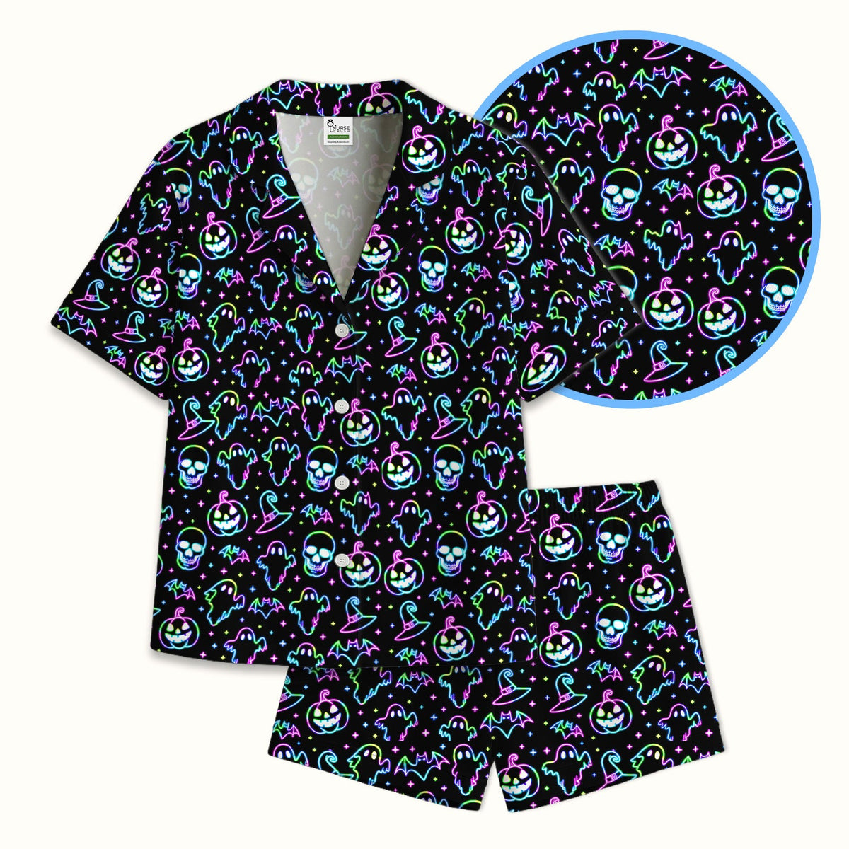 Pumpkin Skull Spooky Pajama Set