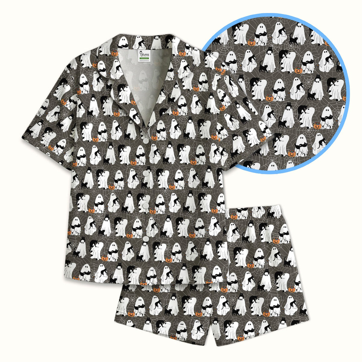 Black Cat And Ghost Pajama Set