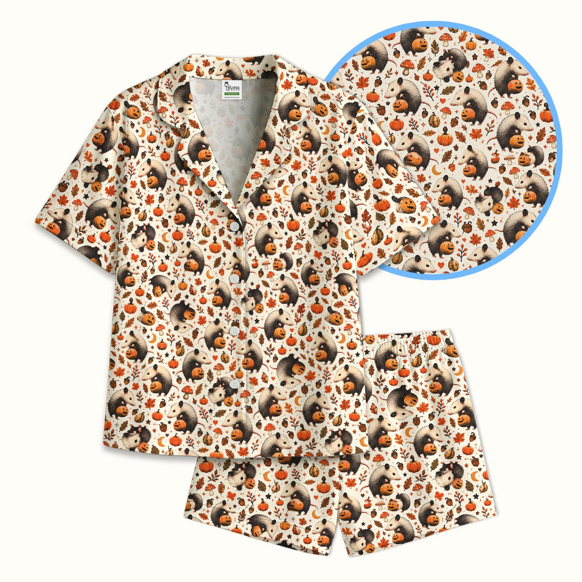 Opossum Pumpkin Patch Pajama Set - Halloween Gift For Nurse