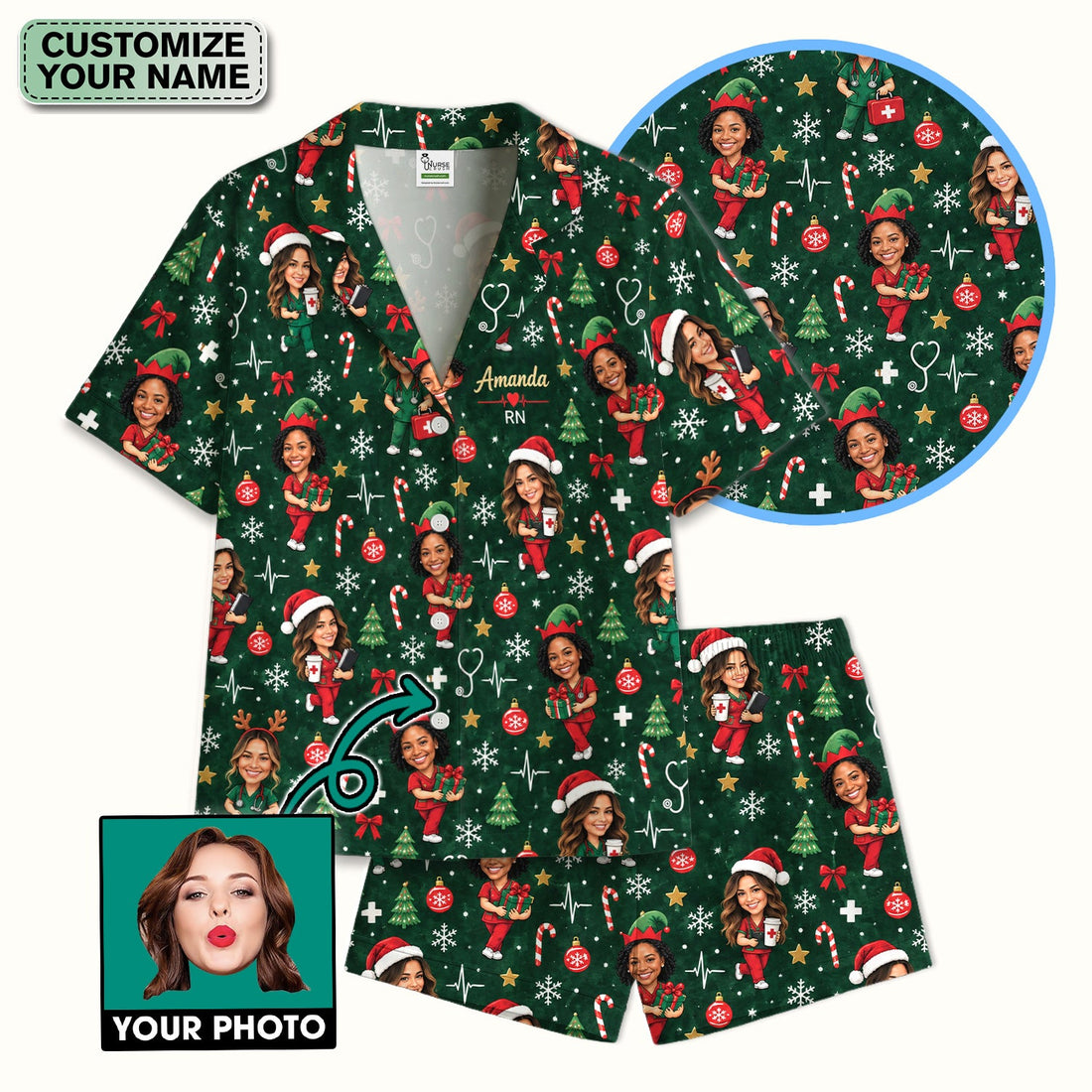 Personalized Christmas Photo Pajama Set