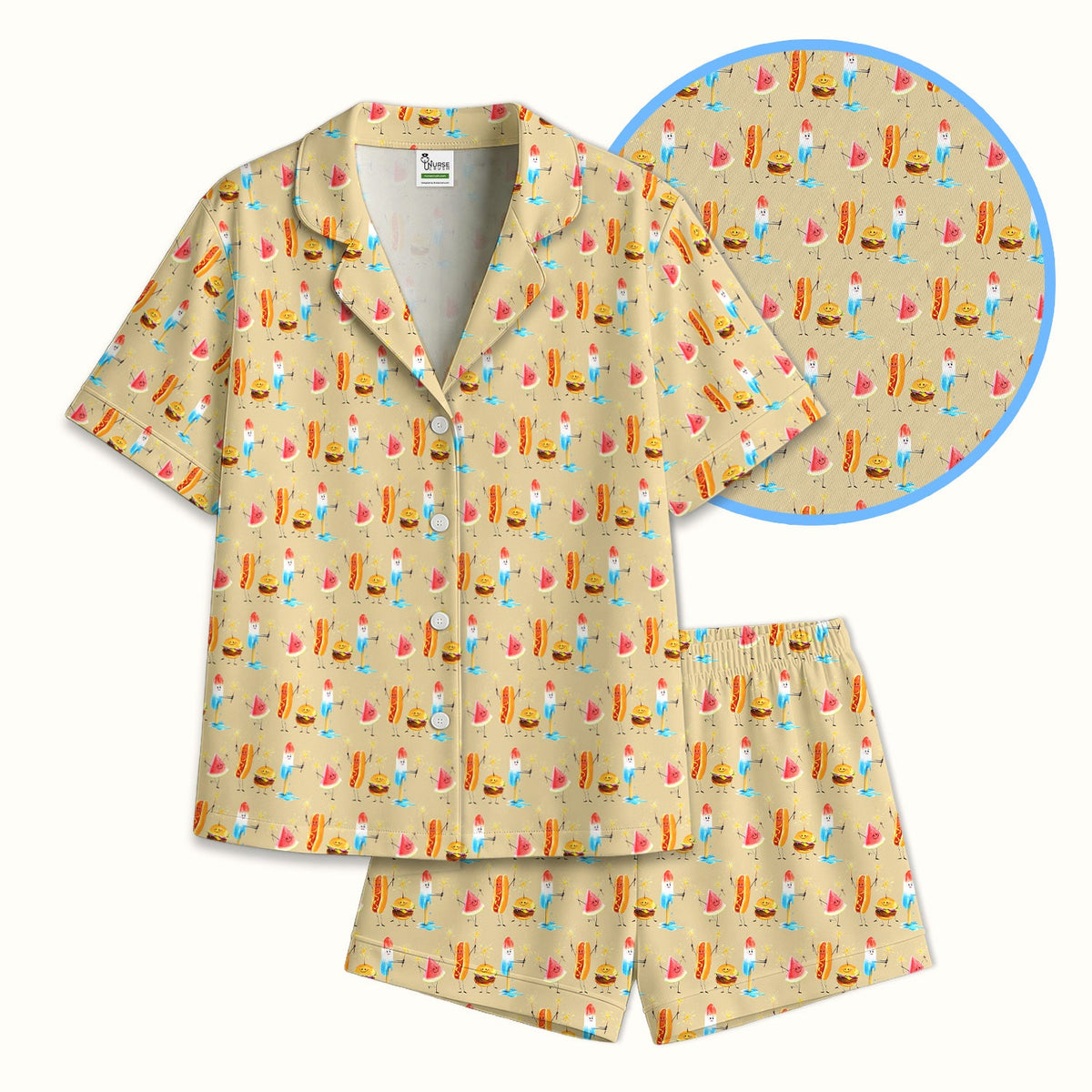Summer Food Icons Pajama Set