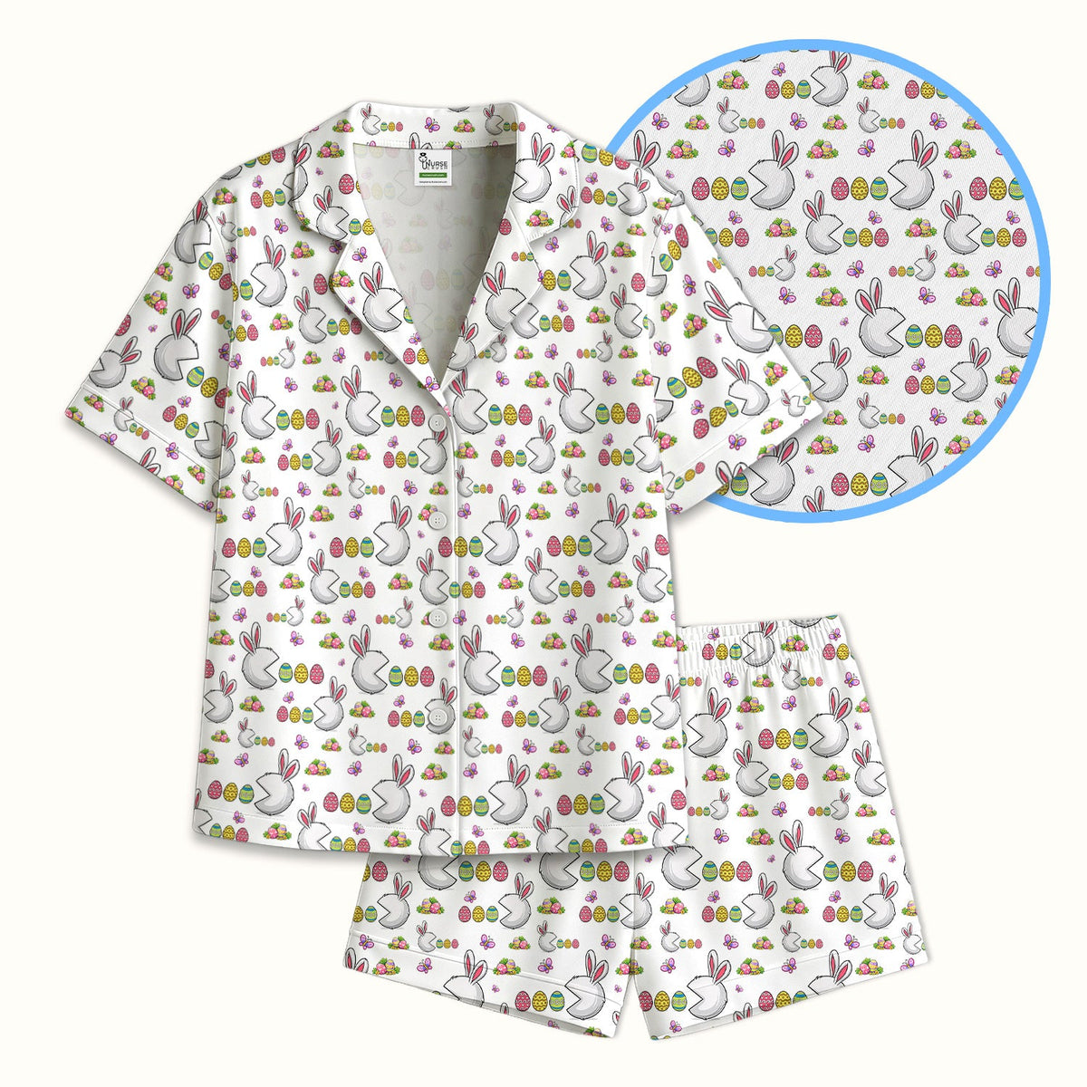 Personalized Easter Bunny Colorful Eggs Pajama Set