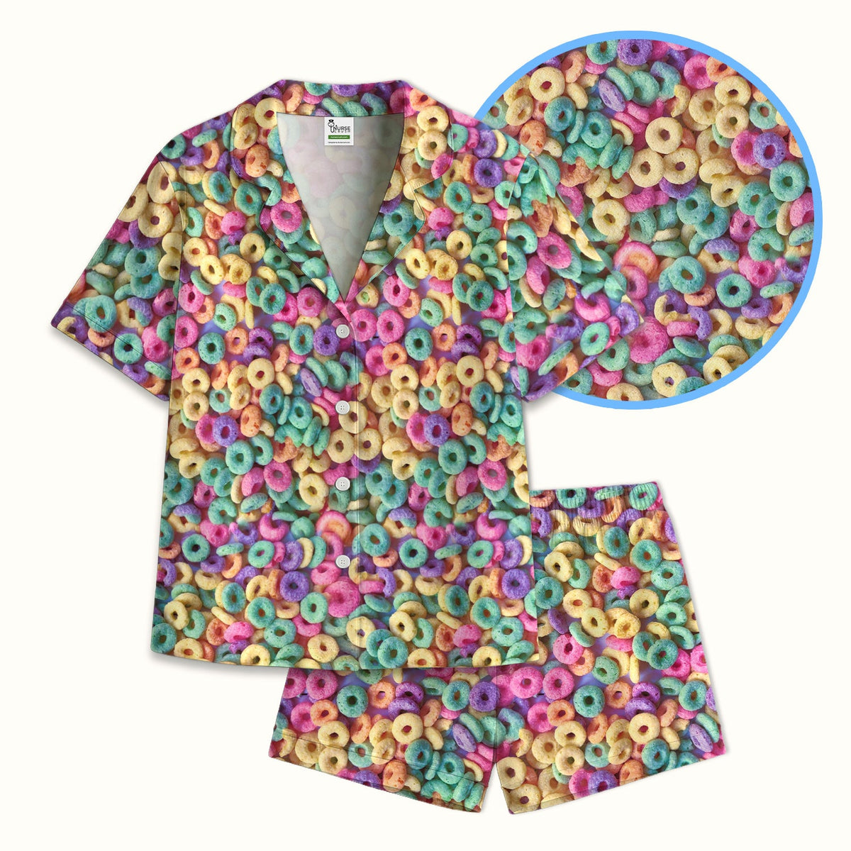 Colorful Cereal Loops Pajama Set