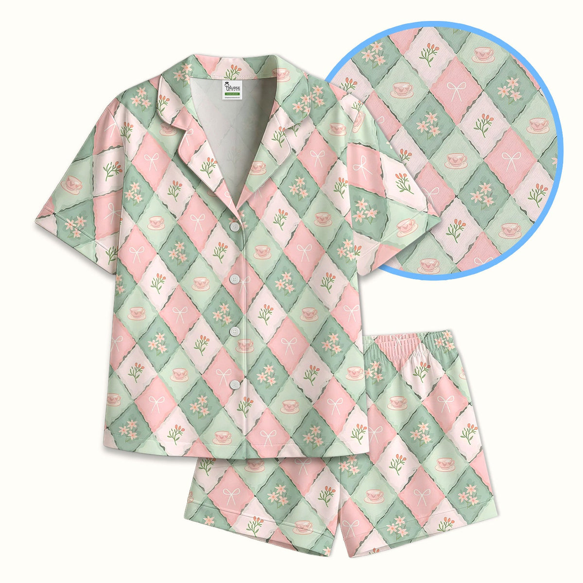 Flowers Tea Cups Pajama Set