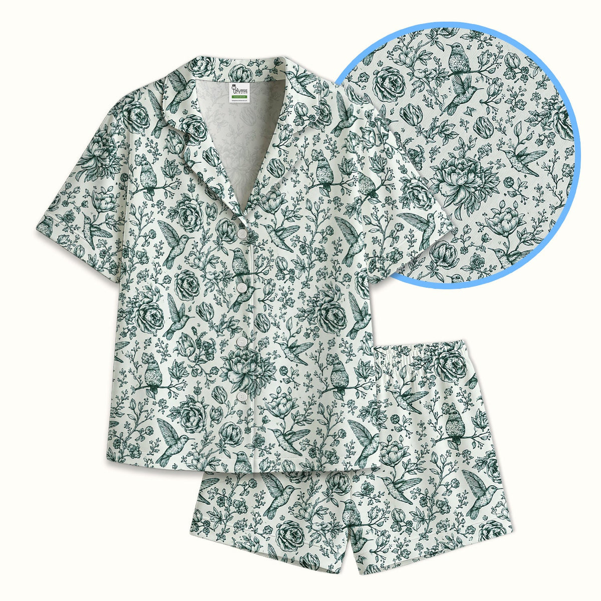 Vintage Hummingbird Pajama Set